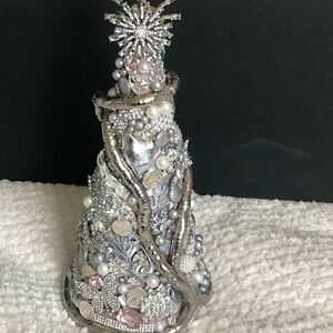 Pink and Silver Crystal Christmas Tree Decor